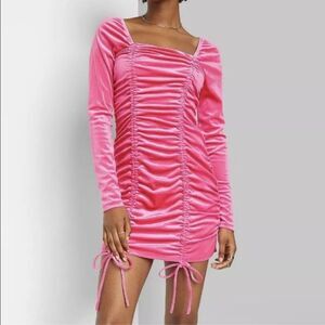 😊 3/$30 Y2K Style Bodycon 2000s Style Size S NWT Wild Fable Pink Velvet Dress